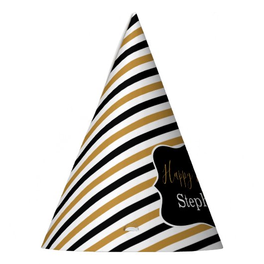 Zwarte en gouden strepen met een witte feestdag feesthoedjes (Links)