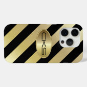 Zwarte en gouden strepen | Monogram Case-Mate iPhone Case (Achterkant (horizontaal))