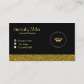 Zwarte en gouden strepen visitekaartje (Achterkant)