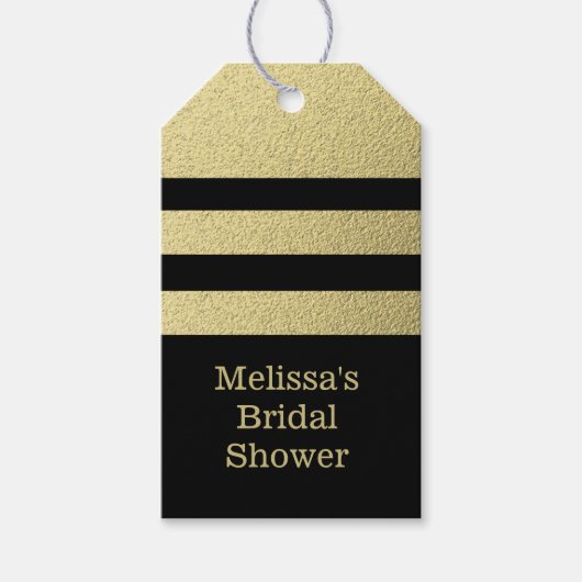 Zwarte en gouden stripper cadeaulabel (Voorkant)