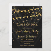 Zwarte en gouden tekenreeksrechten kaart (Voorkant)