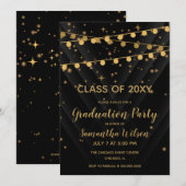 Zwarte en gouden tekenreeksrechten kaart (Voorkant / Achterkant)