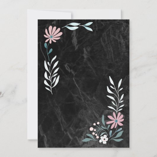 Zwarte En Gouden Trouwfeest Uitnodiging (Achterkant)