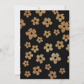 Zwarte en gouden trouwreceptie uitnodiging na het  (Achterkant)