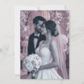 Zwarte en gouden trouwuitnodiging met koninklijke  kaart (Achterkant)