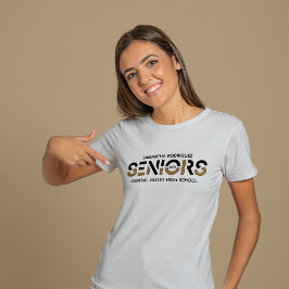 Zwarte en gouden tweekleurige gespleten brieven t-shirt