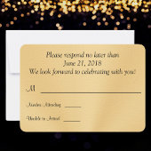Zwarte en Gouden Uitnodigingskaarten, Aanpasbaar,  RSVP Kaartje