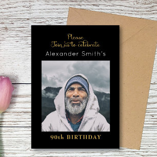 Zwarte en gouden verjaardag kaart