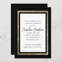 Zwarte en gouden verjaardag kaart