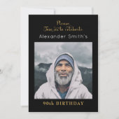 Zwarte en gouden verjaardag kaart (Voorkant)