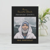 Zwarte en gouden verjaardag kaart (Staand voorkant)