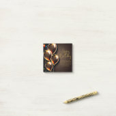 Zwarte en gouden verjaardag post-it® notes (Op bureau)