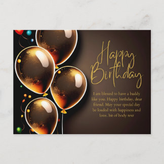 Zwarte en gouden verjaardag uitnodiging briefkaart