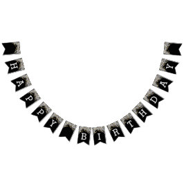 Zwarte en gouden verjaardag vlaggetjes