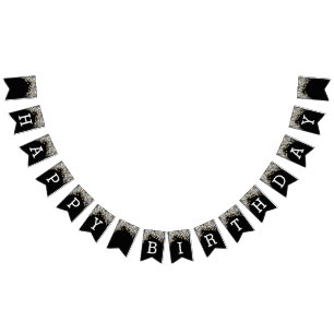 Zwarte en gouden verjaardag vlaggetjes