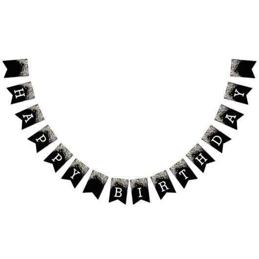 Zwarte en gouden verjaardag vlaggetjes (Alle)