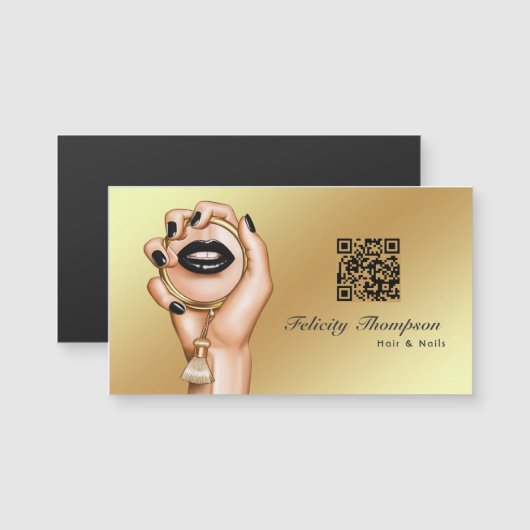Zwarte en Gouden Visagist QR-code (Voorkant / Achterkant)