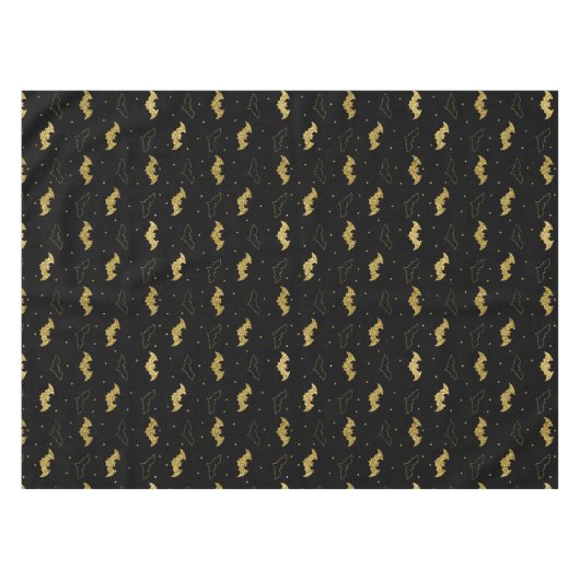 Zwarte en gouden vlekjes tafelkleed (Voorkant (Horizontaal))