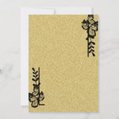 Zwarte en gouden vlinder Quinceanera Kaart (Achterkant)