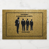 Zwarte en gouden vrijgezellenfeest met stijl likeurfles etiket (Enkel label)