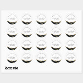 Zwarte en gouden Waterverf Ronde Sticker (Vel)