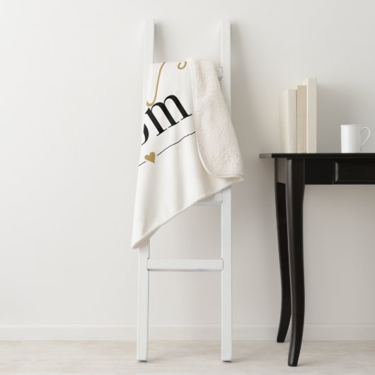 Zwarte en gouden werelden Beste mam Elegant Sherpa Deken (In situ)