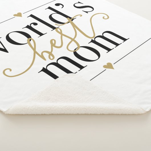 Zwarte en gouden werelden Beste mam Elegant Sherpa Deken (3/4)