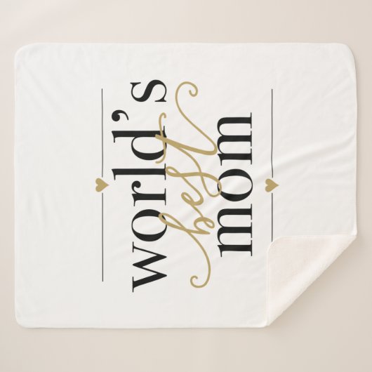 Zwarte en gouden werelden Beste mam Elegant Sherpa Deken (Voorkant (horizontaal))