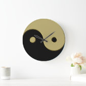 zwarte en gouden yin yang grote klok (Huis)