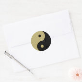 zwarte en gouden yin yang ronde sticker (Envelop)