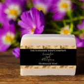 Zwarte en gouden zeep buikband uitnodigingen wikkel