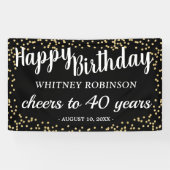 Zwarte en gouden zondagen spandoek (Horizontaal)