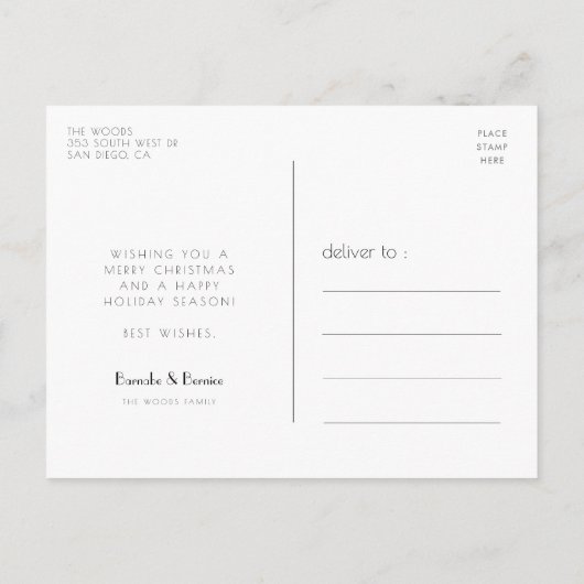 Zwarte en gouden zonsonderste lijst deco Kerstmis Briefkaart (Achterkant)