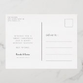 Zwarte en gouden zonsonderste lijst deco Kerstmis Folie Feestdagen Briefkaart (Achterkant)