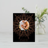 Zwarte en gouden zonsonderste lijst deco Kerstmis Folie Feestdagen Briefkaart (Staand Voorkant)