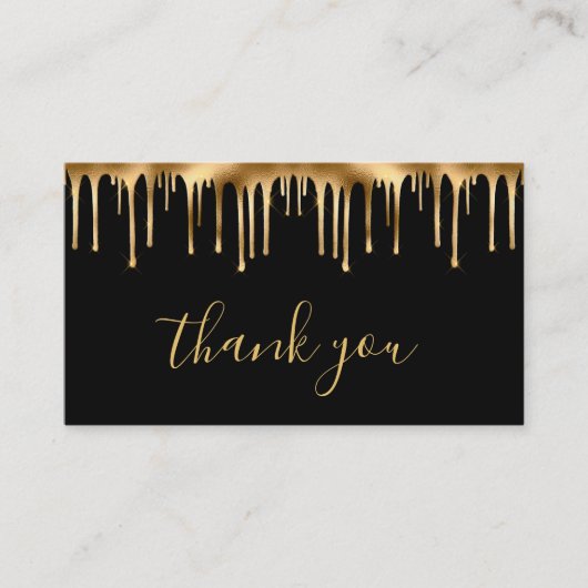 zwarte en goudfolie dank u visitekaartje (Voorkant)