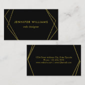 Zwarte en goudgeometrische Visitekaartjes (Voorkant / Achterkant)
