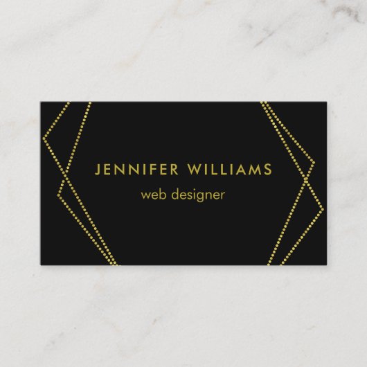 Zwarte en goudgeometrische Visitekaartjes (Voorkant)