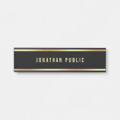 Zwarte en goudglam, eenvoudige Sjabloon Deurbordje (Voorkant)