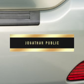 Zwarte en goudglamour Modern Trendy Sjabloon Bumpersticker (Op auto)