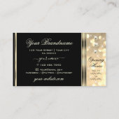 Zwarte en goudglitter-sparkle-sterren met diamante visitekaartje (Achterkant)