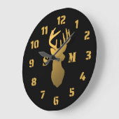 Zwarte en goudhoudende Antlers Cabine 2-monogram Grote Klok (Hoek)