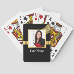 Zwarte en goudinstagram-sjabloon pokerkaarten