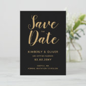 Zwarte en goudkalligrafie Weddenschap Opslaan Datu Kaart (Staand voorkant)