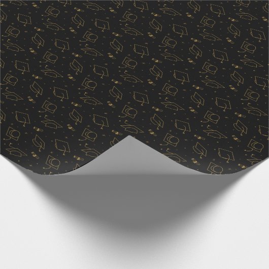 Zwarte en goudkleurige dop voor het plukken van pa cadeaupapier (Hoek)