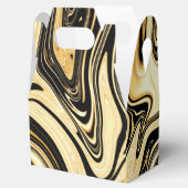 Zwarte en goudkleurige fornuis bedankdoosjes (Geopend)