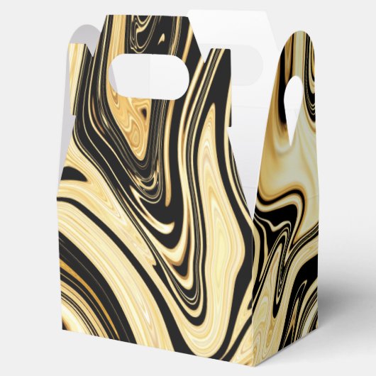 Zwarte en goudkleurige fornuis bedankdoosjes (Geopend)