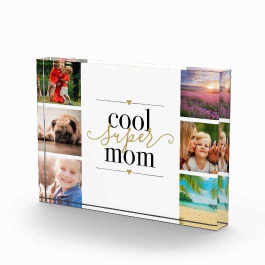 Zwarte en goudkleurige Super Mam 6 Fotoblokken (Rechts)