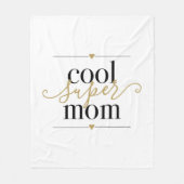 Zwarte en goudkleurige Super Mam Modern Elegant Fleece Deken (Voorkant)