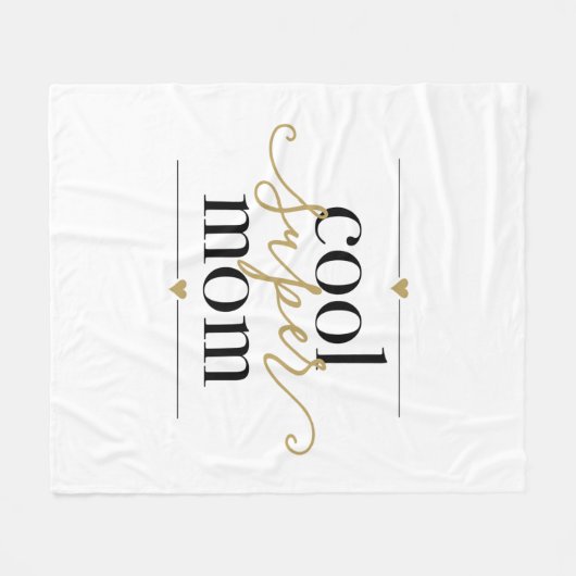 Zwarte en goudkleurige Super Mam Modern Elegant Fleece Deken (Voorkant (Horizontaal))